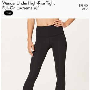 High Rise Wunder Under Black Lulu Lemon Leggings